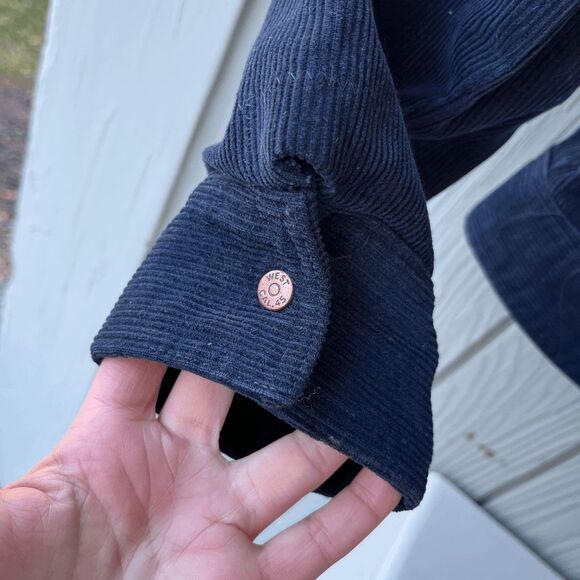 VTG 70s West Cal Cord Trucker Jacket Navy Snap Workwear Ranchwear - Picture 3 of 8